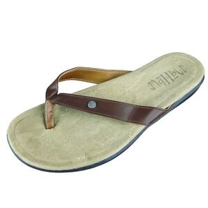 Mad Love Women Flip Flop Sandal Shoes Size 6 Medium Brown Leather